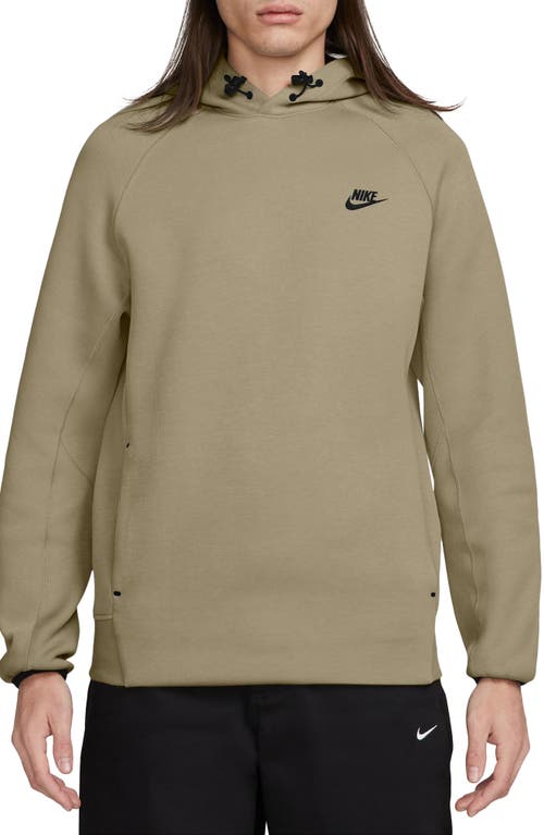 Shop Nike Tech Fleece Pullover Hoodie In Neutral Olive/black