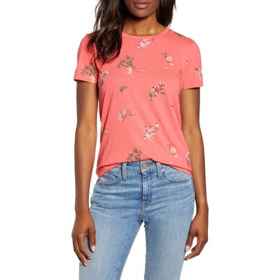 Lucky Brand Print Crewneck Tee, Pink
