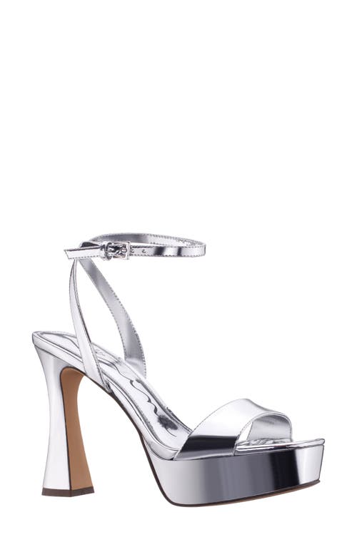 Nina Annette Ankle Strap Platform Sandal in Silver 