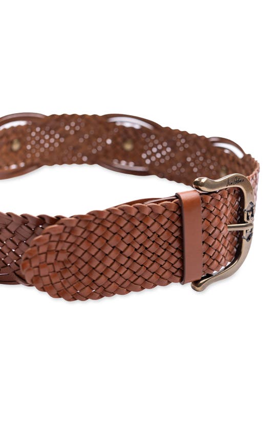 Shop Sam Edelman Wide Woven Leather Western Belt In Tan