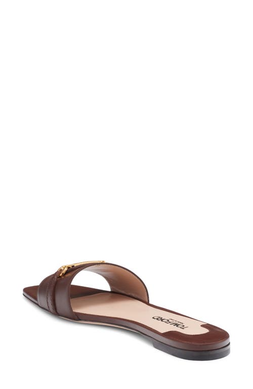 Shop Tom Ford Whitney Slide Sandal In Saddle Brown