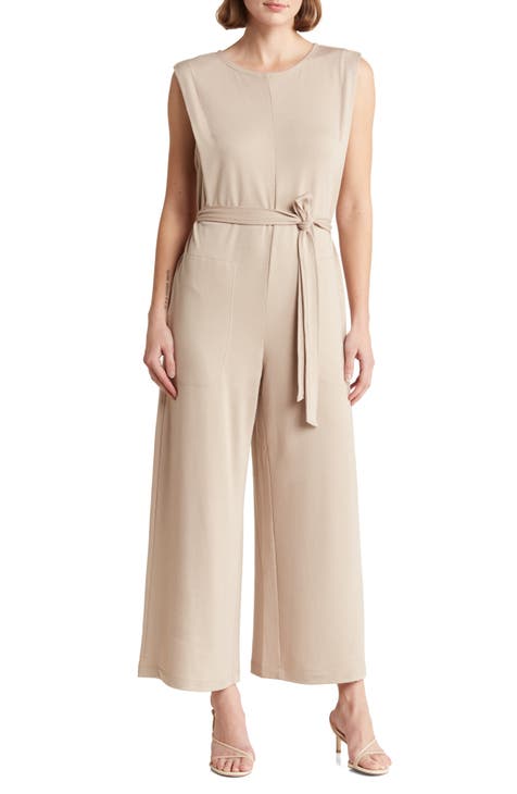 French Terry Waist Tie Jumpsuit