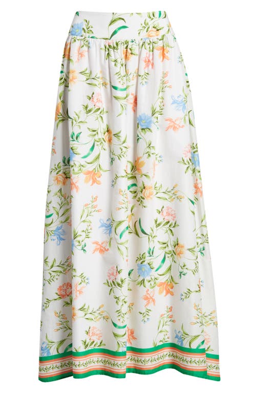 Shop Wayf Gloria Floral Print Maxi Skirt In Vintage Scarf