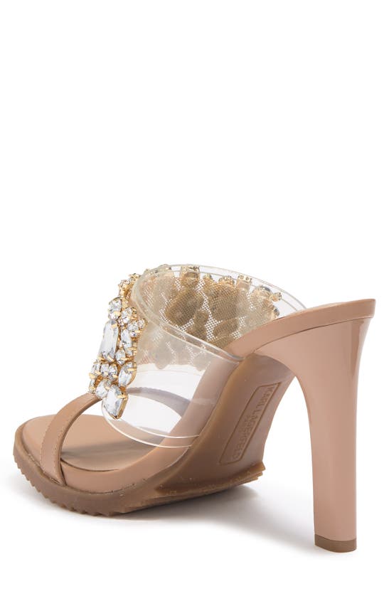 KARL LAGERFELD KARL LAGERFELD PARIS BEDIKA CRYSTAL EMBELLISHED CLEAR STRAP SANDAL