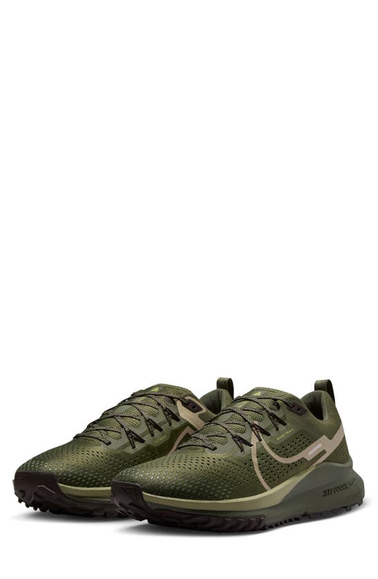 Nike React Pegasus Trail 4 Running Shoe In Medium Olive/ Olive/ Brown