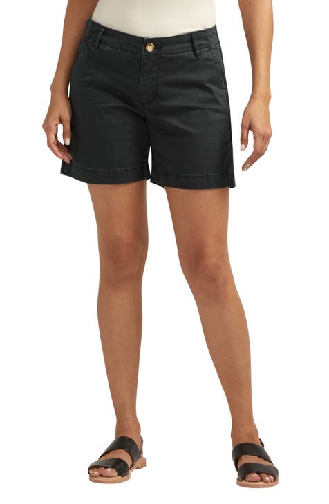 Low Waist Twill Shorts - Black - Ladies