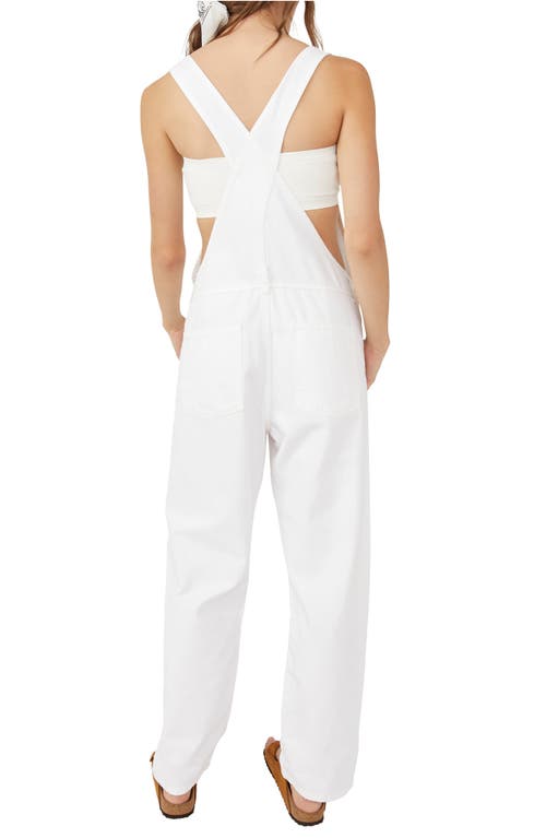 Shop Free People We The Free Ziggy Denim Overalls In Optic White