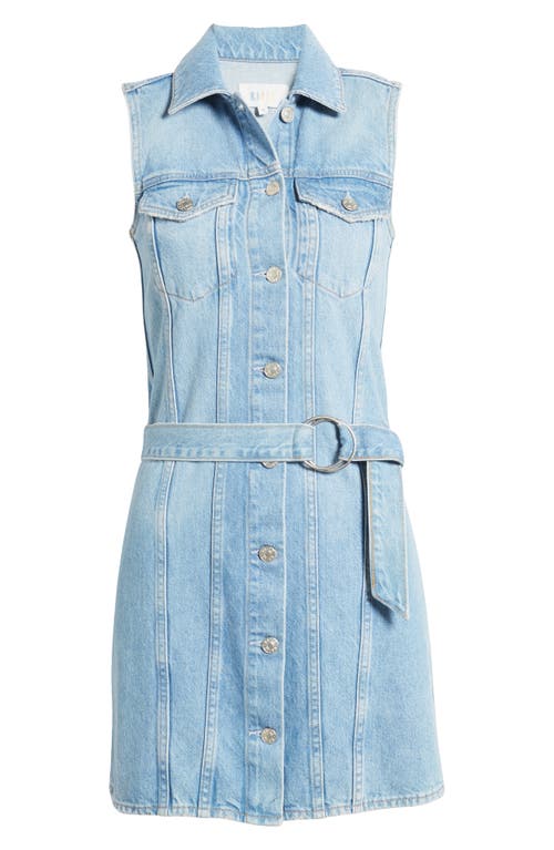 Shop Rails Wilshire Distressed Belted Sleeveless Denim Shirtdress In Blue Dream