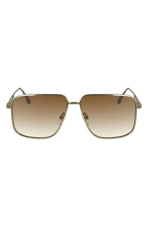 Victoria Beckham V Line 57mm Gradient Aviator Sunglasses In Gold/honey Gradient