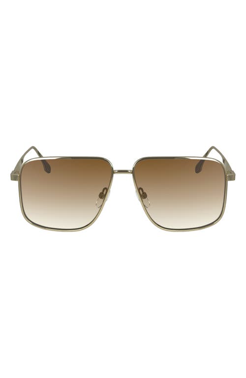 Shop Victoria Beckham V Line 57mm Gradient Aviator Sunglasses In Gold/honey Gradient