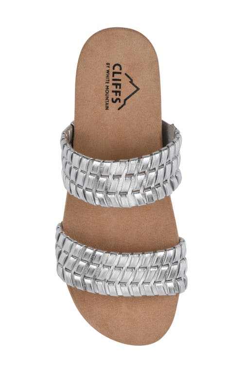 Shop Cliffs By White Mountain Tahnkful Weave Strap Sandal In Silver/metallic/smooth