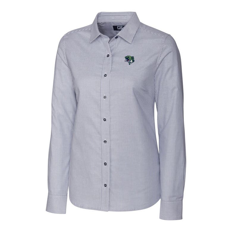 Shop Cutter & Buck Charcoal Gwinnett Stripers Stretch Oxford Stripe Long Sleeve Button-up Dress Shirt