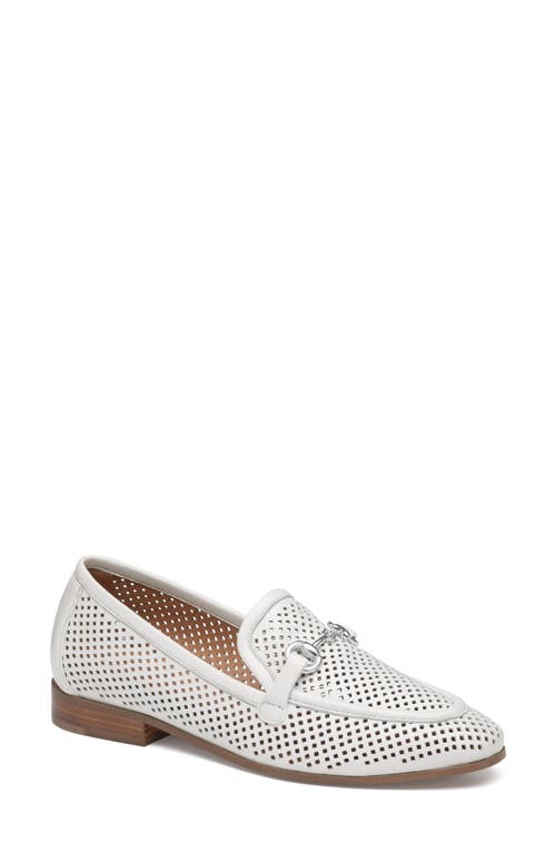 Ali Perforated Bit Loafer in White Glove