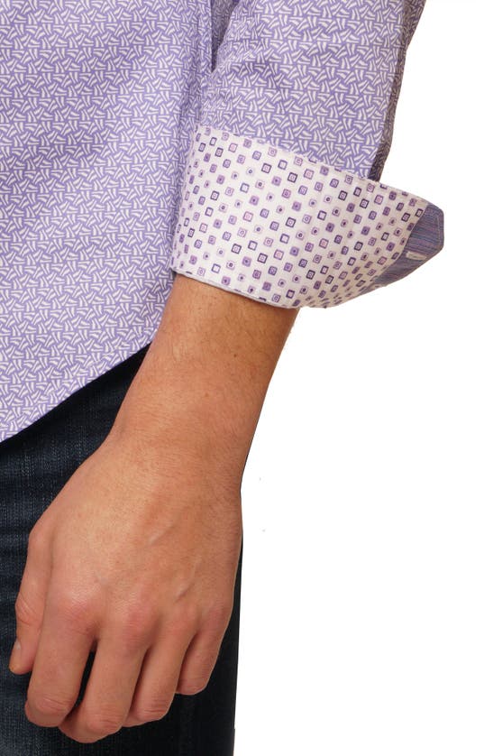 Shop Robert Graham Westley Long Sleeve Cotton Shirt In Purple