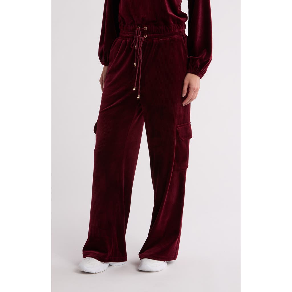 Gemma + Jane Wide Leg Corduroy Pants In Biking Red