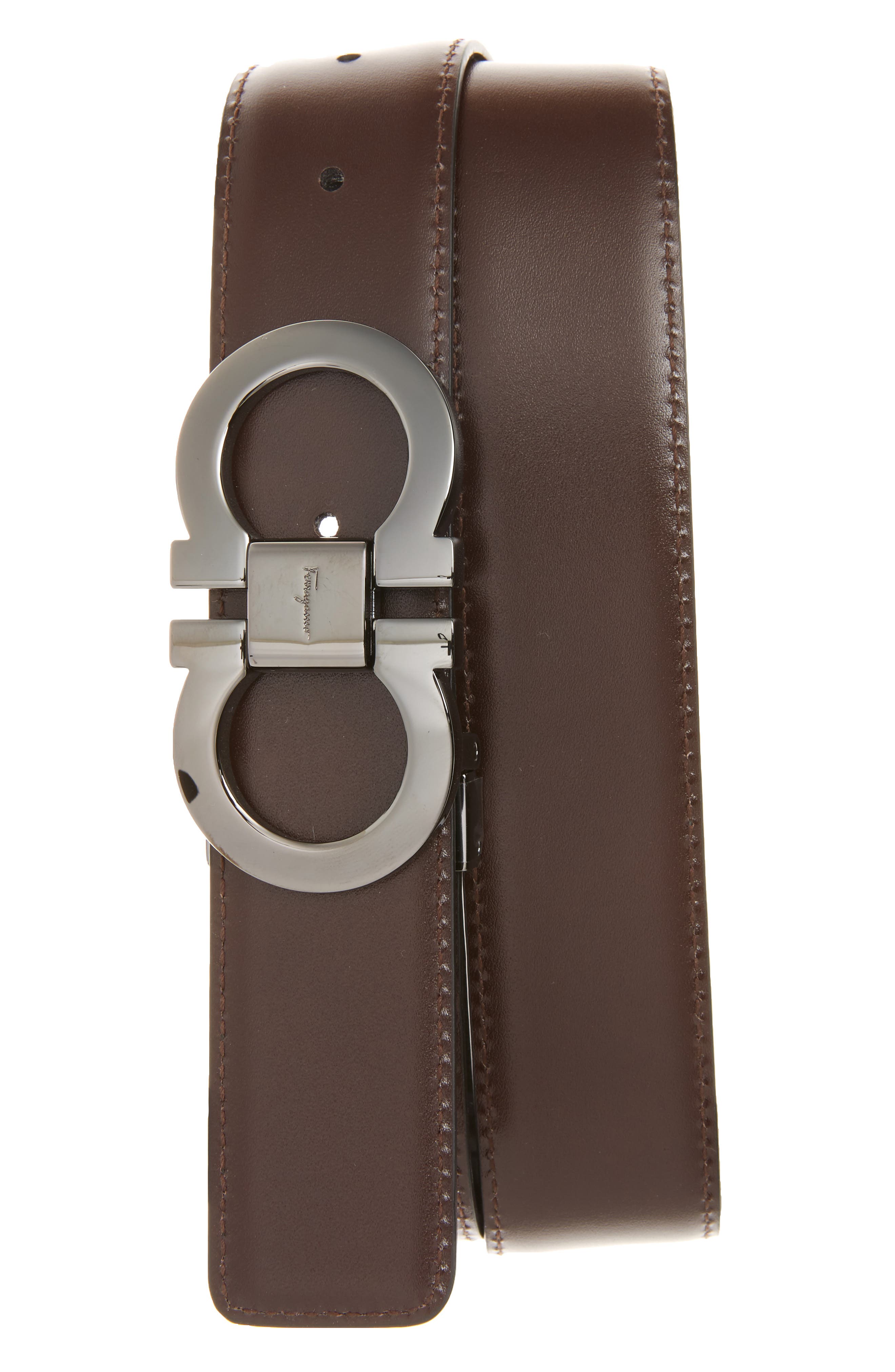 brown ferragamo belt men