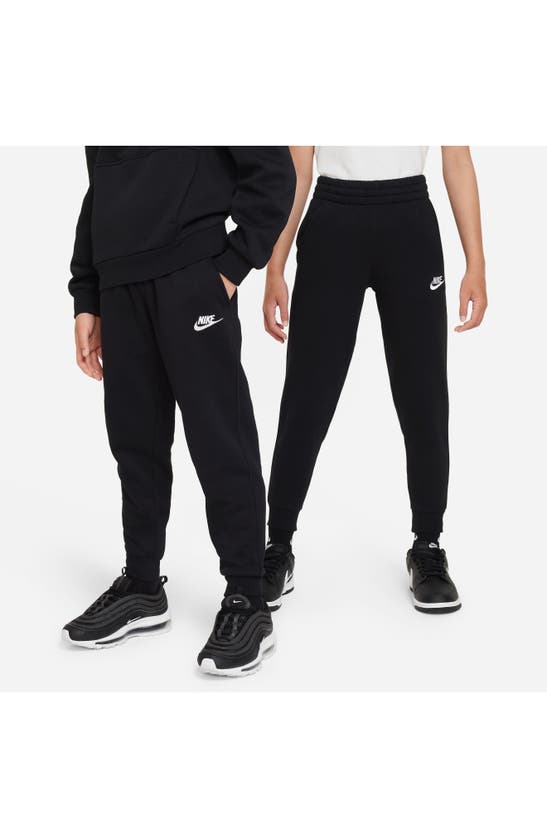 Nike Kids' Club Fleece Joggers In Black/ White