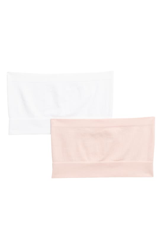Shop Abound 2-pack Drew Bandeaus In Pink Sky -white