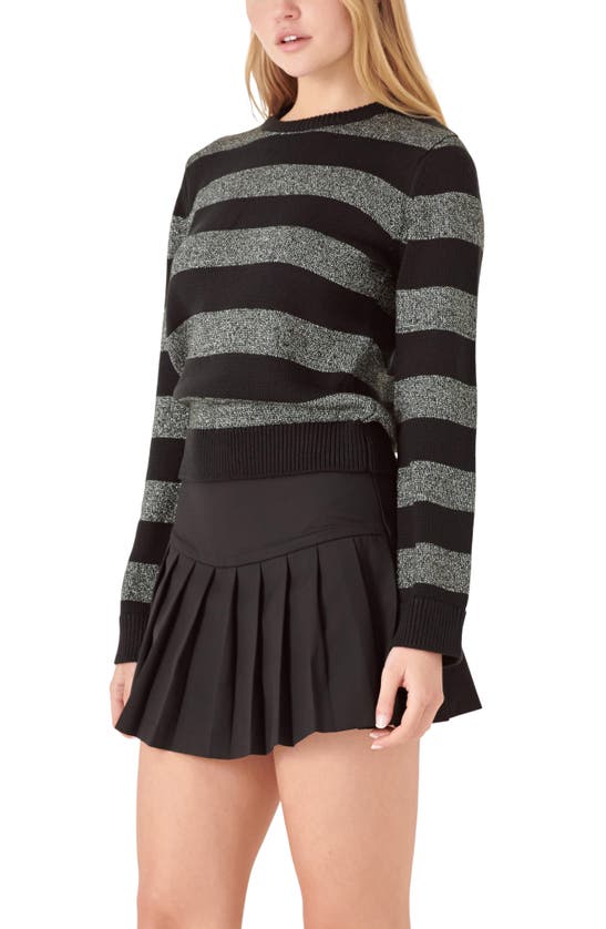 ENGLISH FACTORY ENGLISH FACTORY METALLIC STRIPE SWEATER