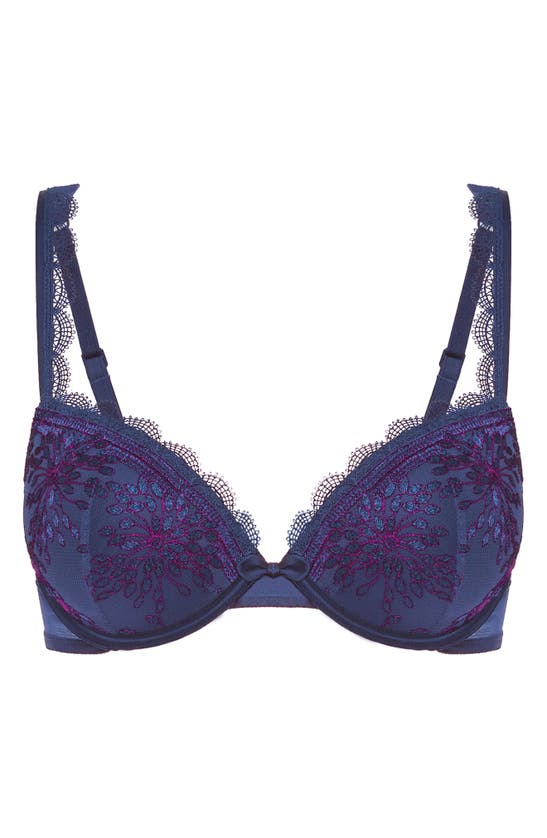 Simone Perele Singuliere Underwire Padded Push-up Bra In Midnight