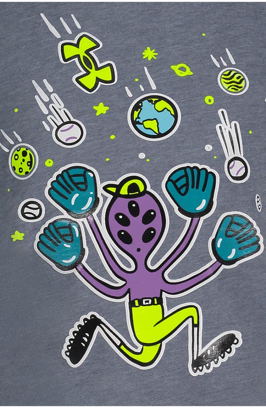 Shop Under Armour Kids' Alien Pitcher Performance Graphic T-shirt In Gravel