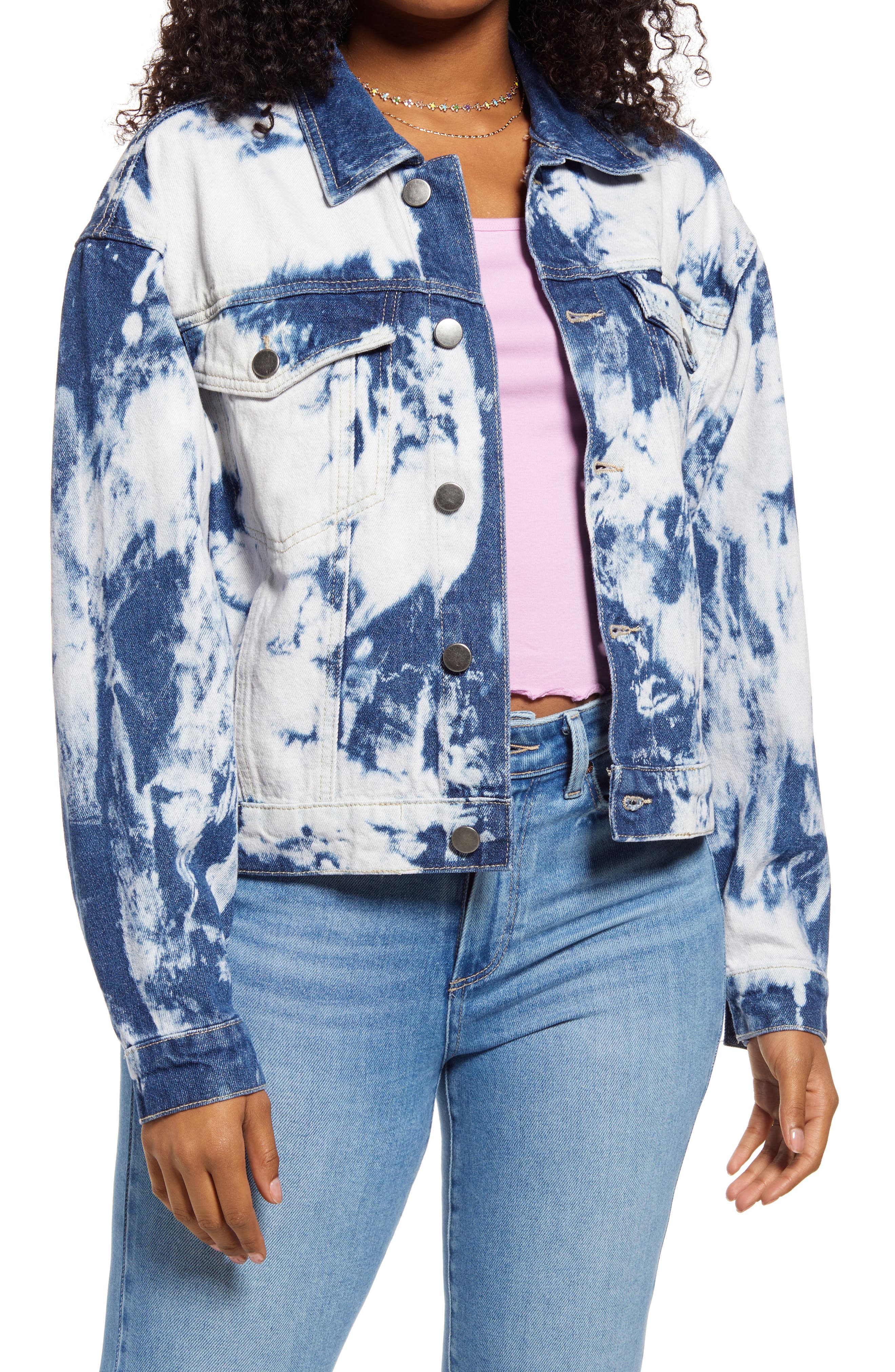 bleached denim jacket womens