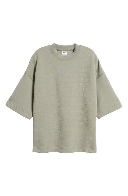 Shop Nike Air Oversize Crewneck Sweatshirt In Dark Stucco/dark Stucco