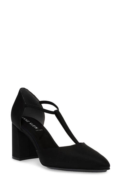 Shop Anne Klein Barclay Pointed Toe Pump In Black Fabric