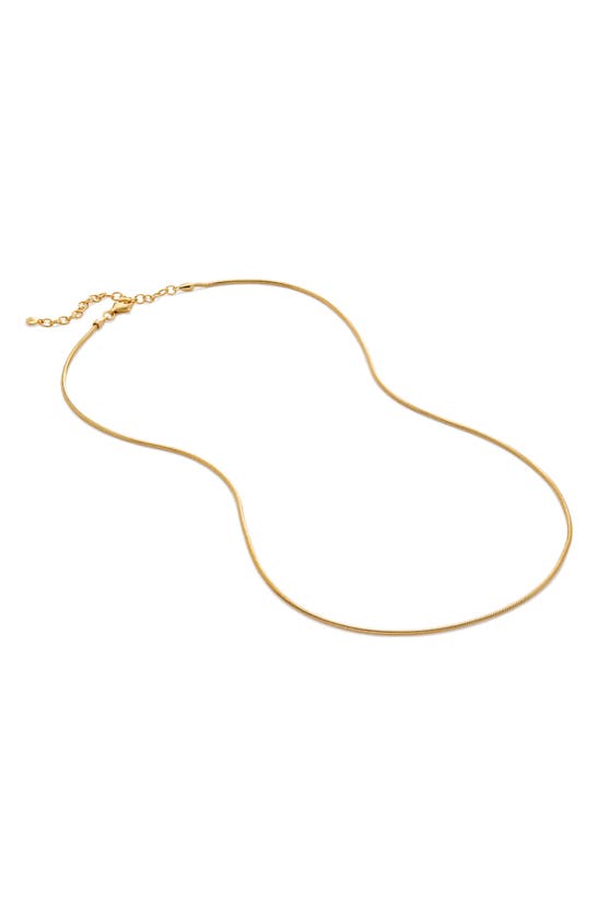 Shop Monica Vinader Thin Snake Chain Necklace In 18ct Gold Vermeil