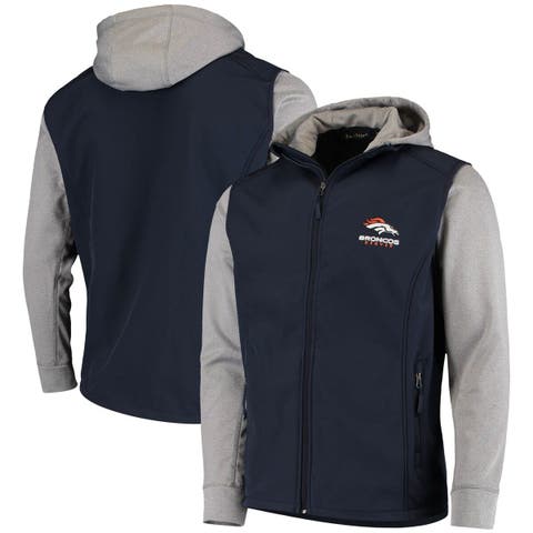 Denver Broncos Tommy Hilfiger Anorak Hoodie Quarter-Zip Jacket - Navy/Gray