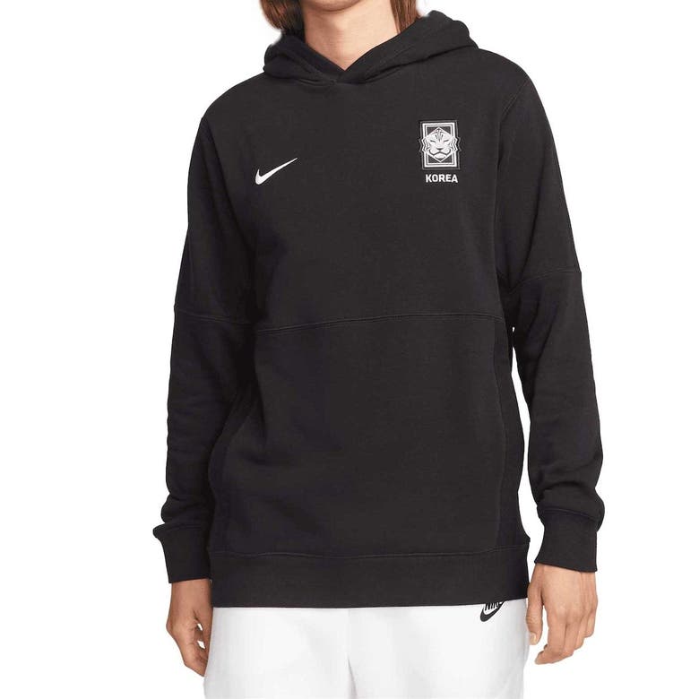 NIKE NIKE BLACK SOUTH KOREA NATIONAL TEAM TRAVEL FLEECE PULLOVER HOODIE