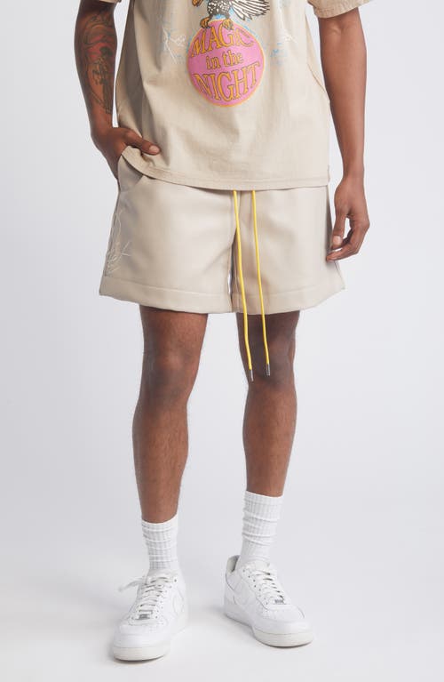 Faux Leather Shorts in Beige