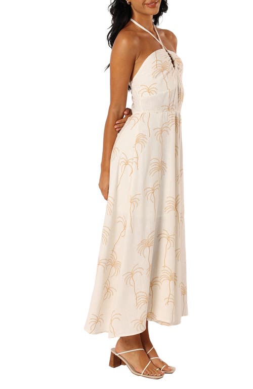 Petal And Pup Petal & Pup Granger Palm Print Halter Dress In White