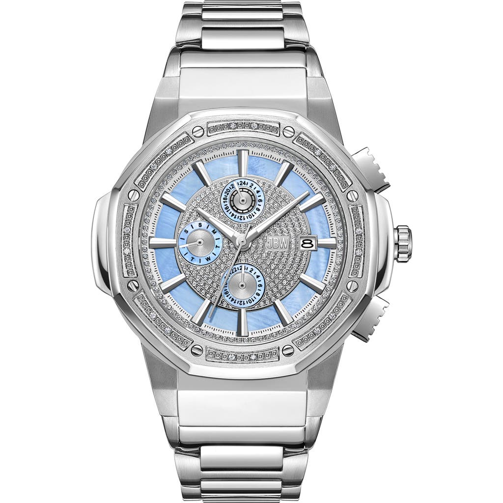 Jbw Saxon Diamond Stainless Steel Watch, 44mm In Stainless Steel