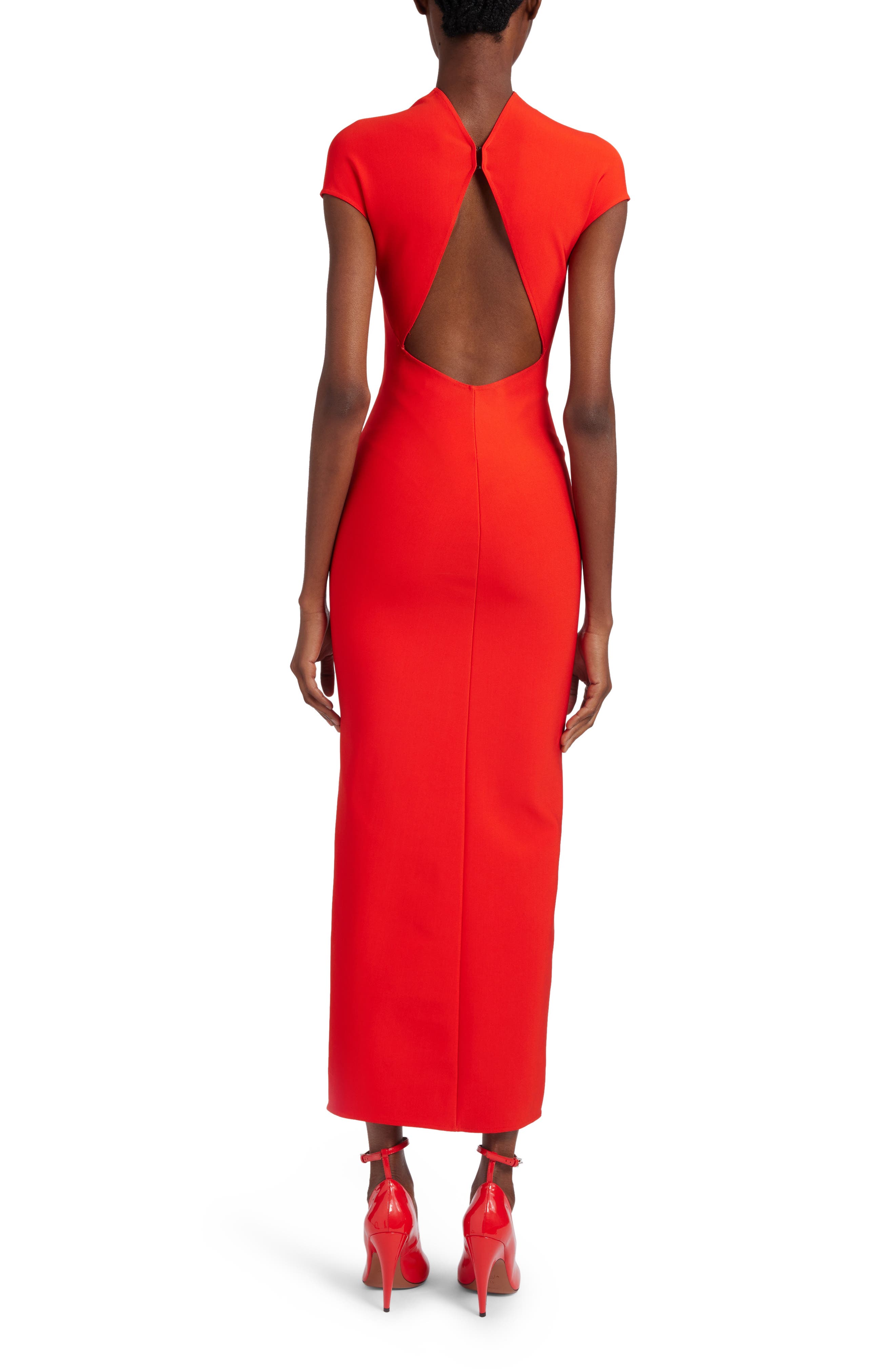 Alaa Open Back Sculpting Jersey Dress in Rouge | Smart Closet Alaa Open Back Sculpting Jersey Dress in Rouge | Smart Closet