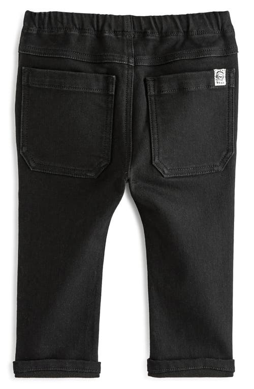 Shop Next Kids' Straight Leg Drawstring Jeans In Black