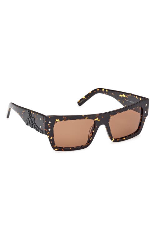 Shop Mcm 53mm Navigator Sunglasses In Dark Havana/brown