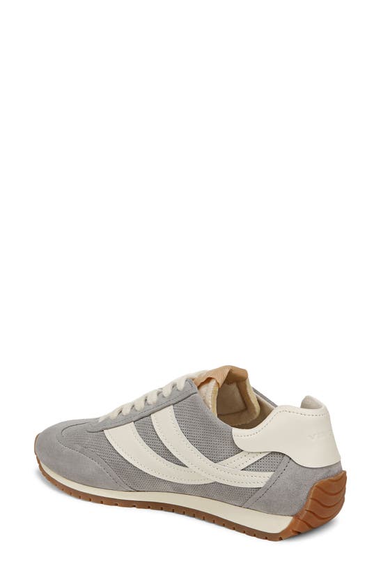 Vince Oasis Mixed Leather Retro Sneakers In Fog Grey