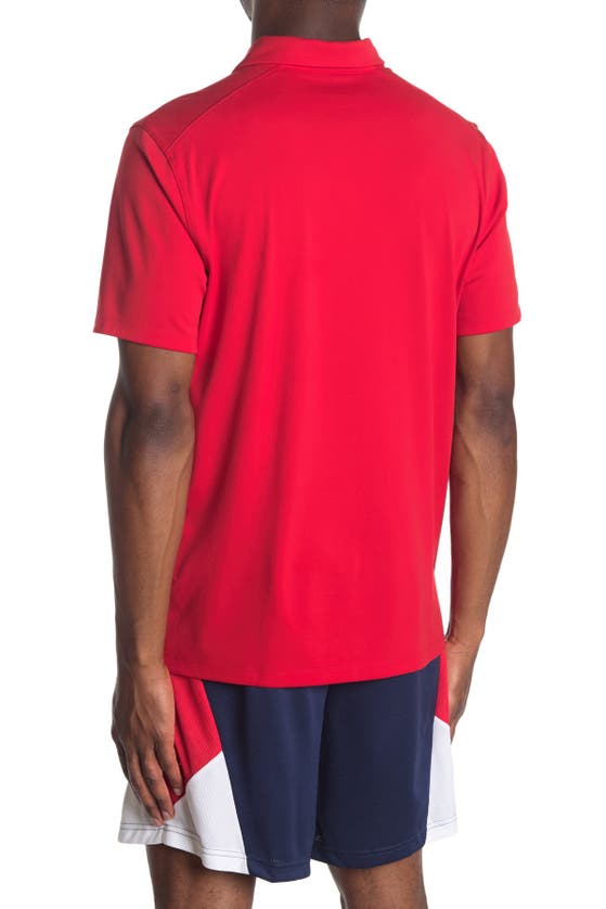 Shop Nike Dri-fit Essential Solid Polo Shirt In University Red/white
