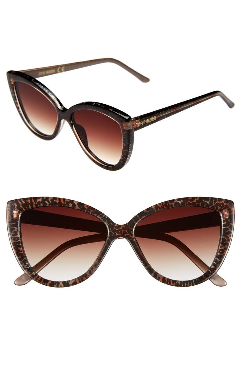 Steve Madden 54mm Animal Print Cat Eye Sunglasses Nordstrom