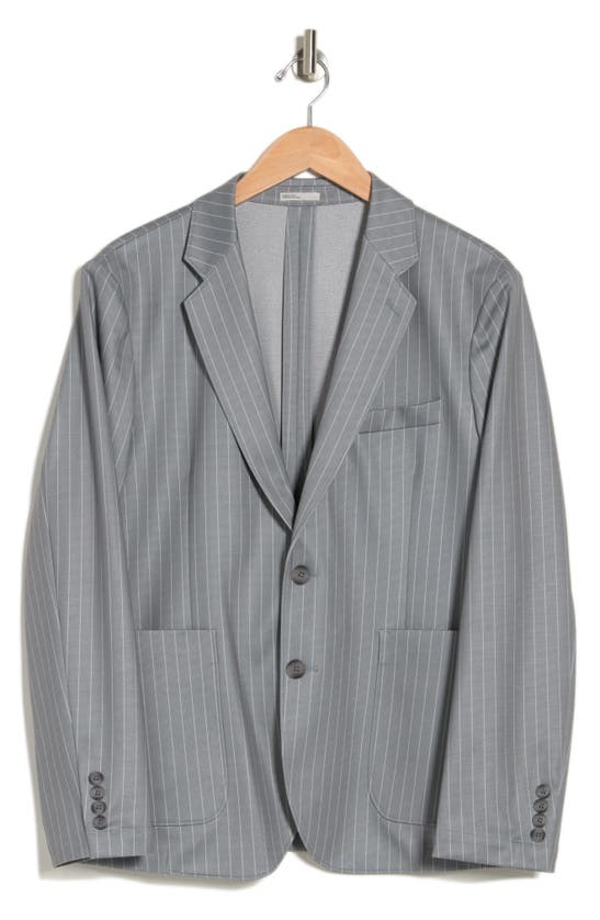Nordstrom Rack Grey Two Button Notch Lapel Stretch Knit Sport Coat In Grey Pinstripe