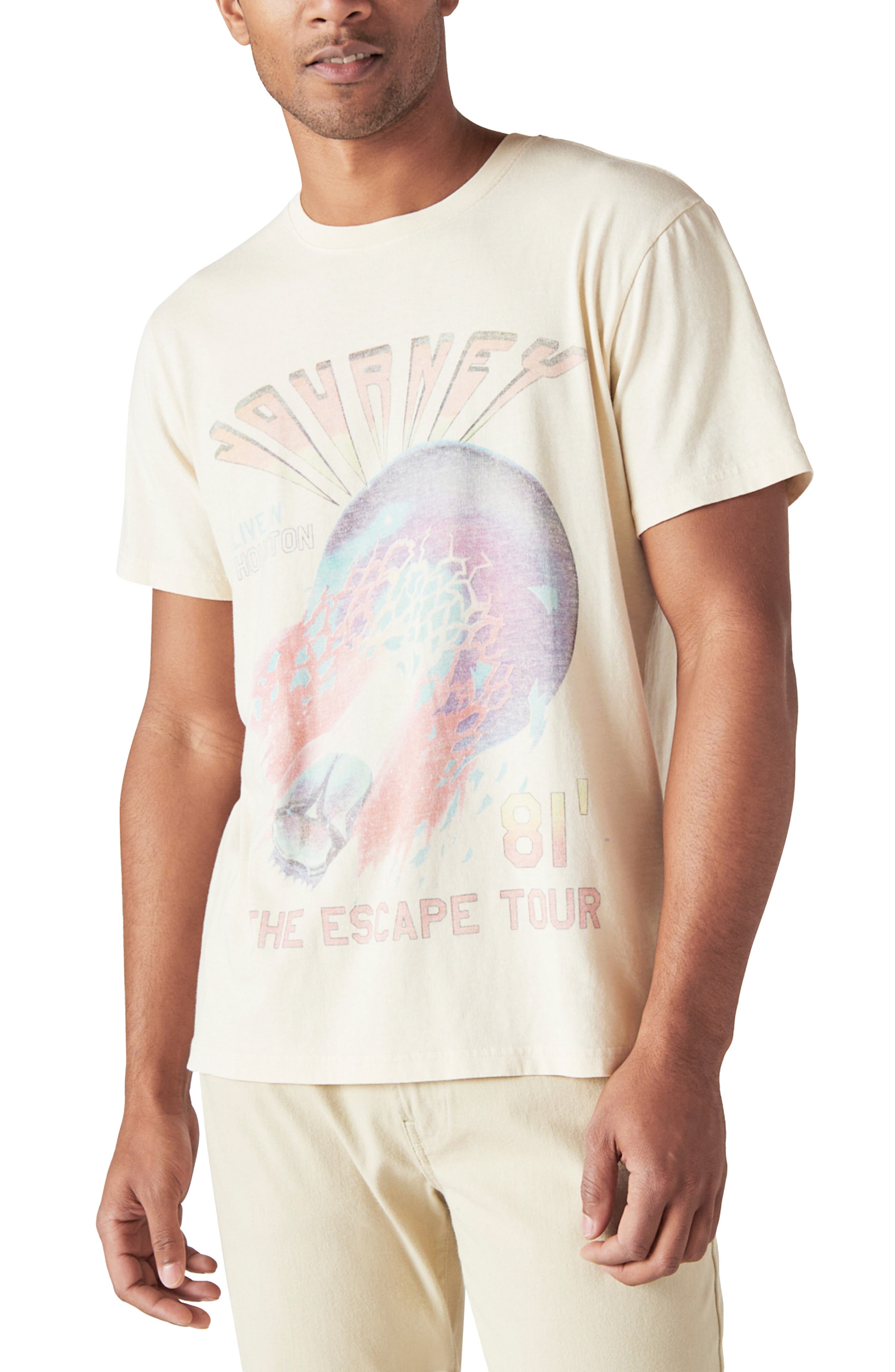 Lucky Brand Woodstock Peace Music Graphic Tee Men's T Shirt Birch : MD