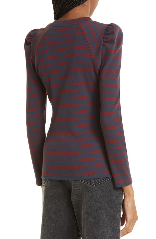 VERONICA BEARD VERONICA BEARD DELANO STRIPE PUFF SLEEVE COTTON TOP