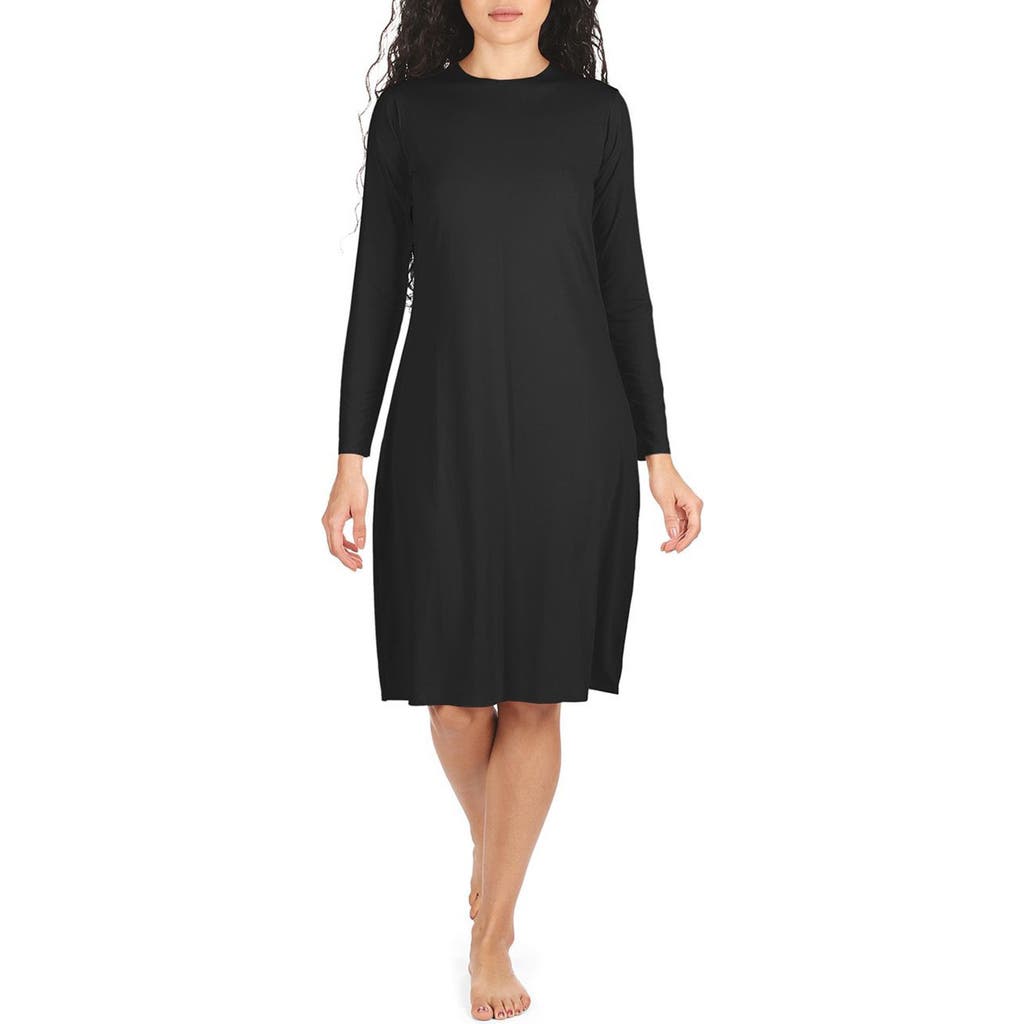 Memoi Bonded Long Sleeve Slip In Black