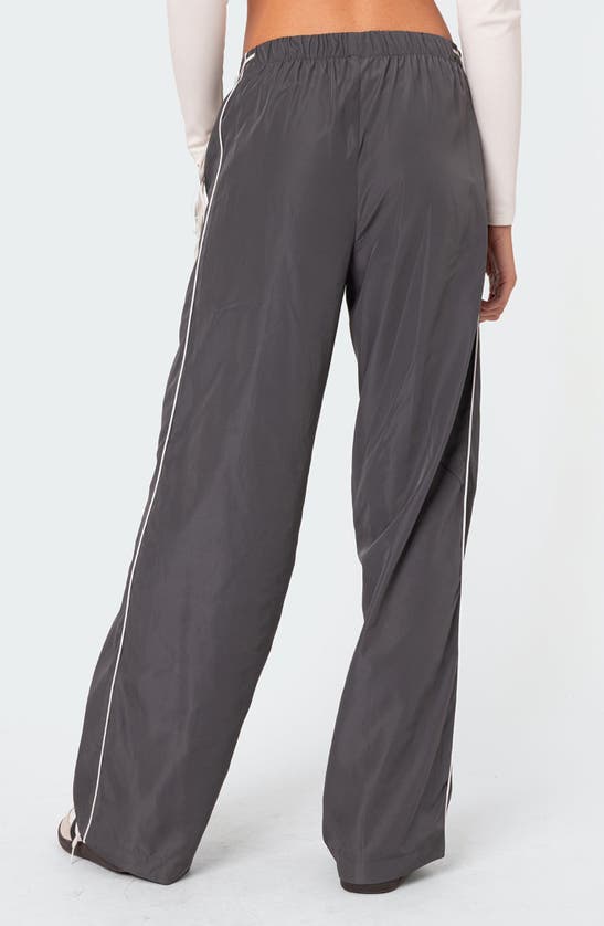 Shop Edikted Scarlot Ribbon Track Pants In Dark-gray