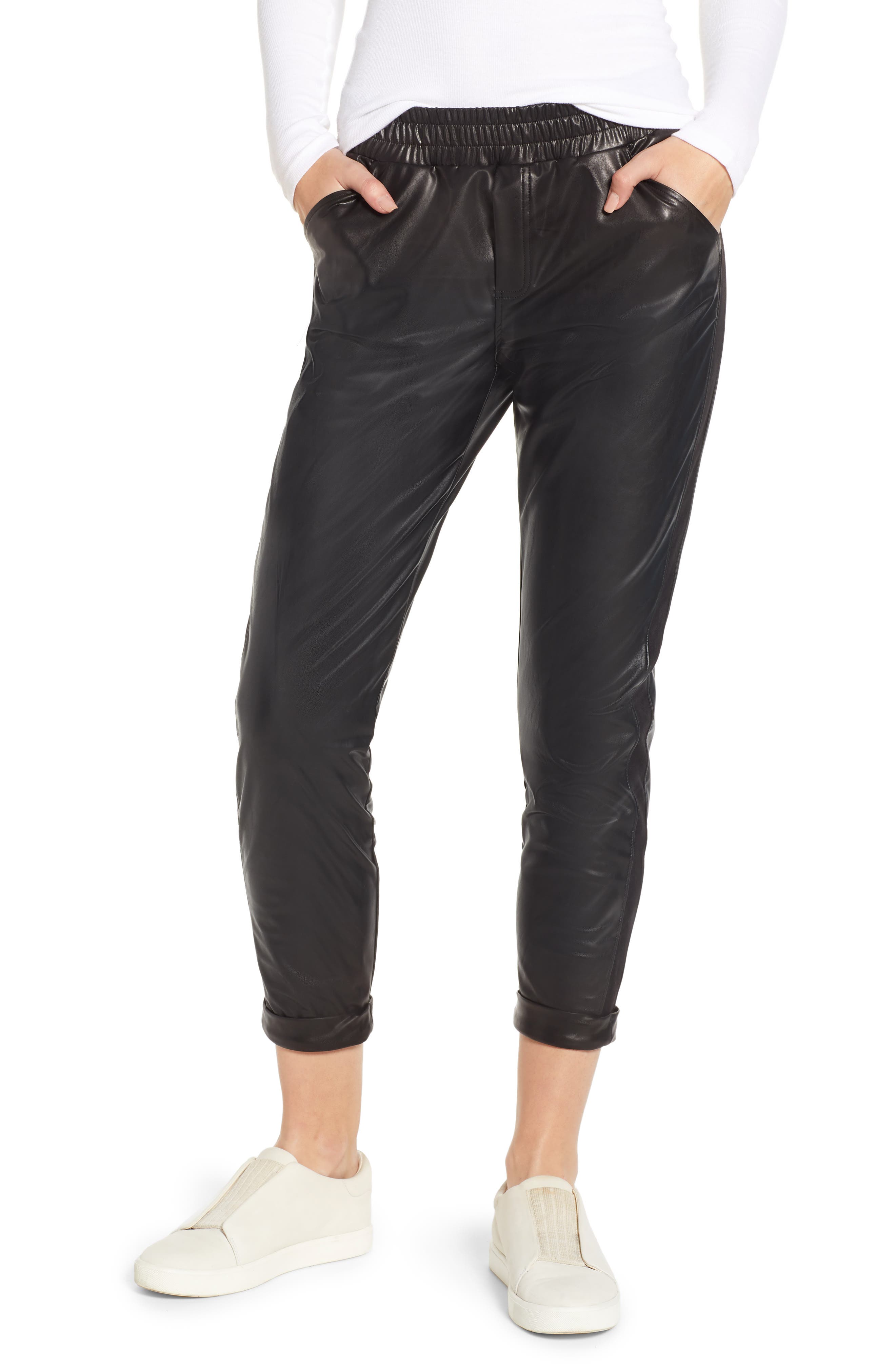 david lerner leather joggers