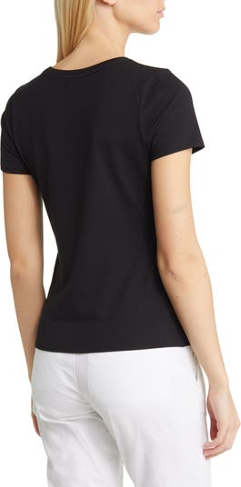 Pima Cotton Blend Scoop Neck Top