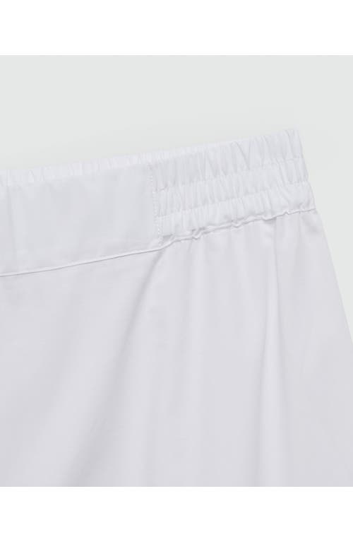 Mango Ankle Wide Leg Cotton Pants In White