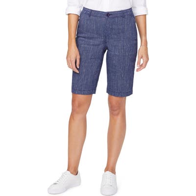 Nydj Stretch Linen Blend Bermuda Shorts