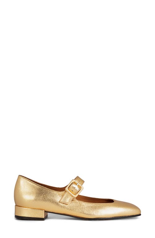 Penelope Chilvers Low Mary Jane Flats In Gold